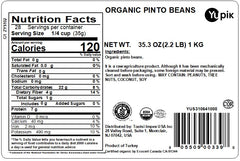Yupik Organic Pinto Beans soaking in water, prepping for tender cooking