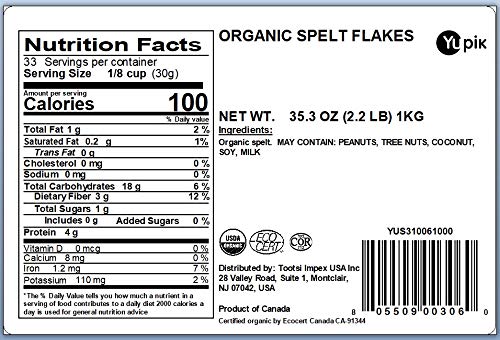 Yupik Organic Spelt Flakes steamed bowl showing quick hot cereal use