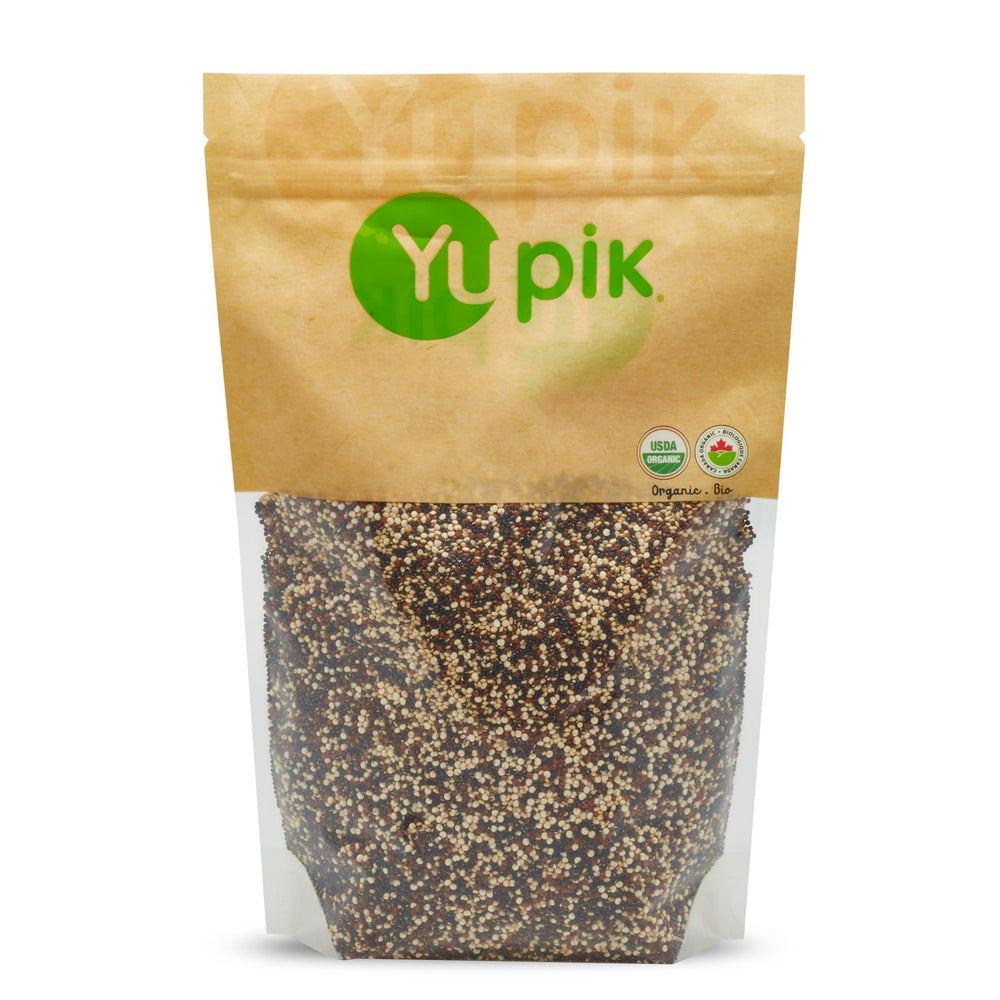 Yupik Organic Tri-Color Quinoa raw pile ready for meal prep and flavor ideas