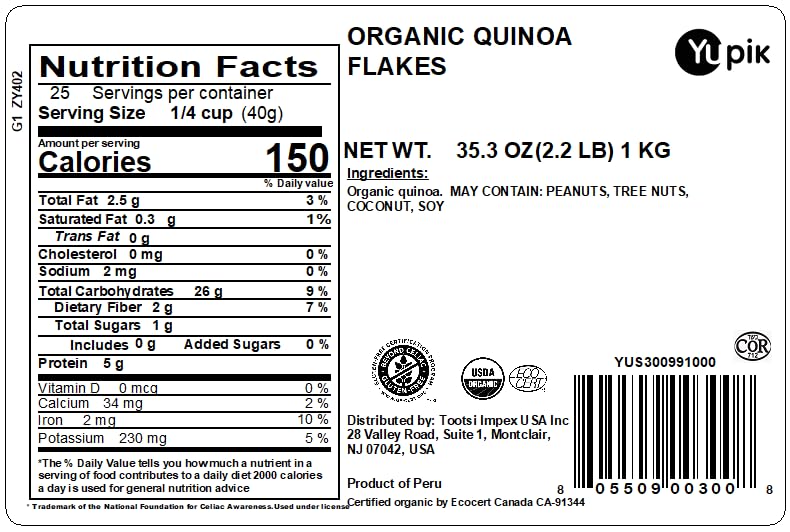 Yupik White Quinoa Flakes in batter for gluten-free baking