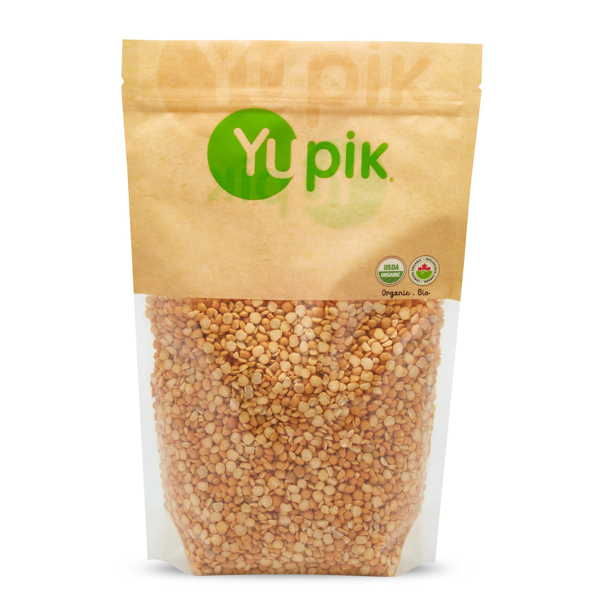 Yupik Organic Yellow Split Peas bag ready for pantry use in soups