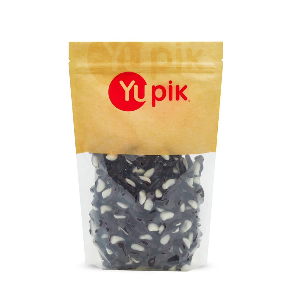 Yupik Peach Penguin Gummies closeup, soft chewy snacks for anytime