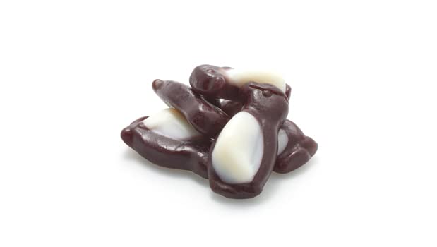 Yupik Peach Penguin Gummies on shelf, ideal for sharing with friends
