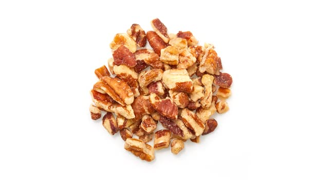 Yupik pecans on a baking tray, ready for cookies and desserts.