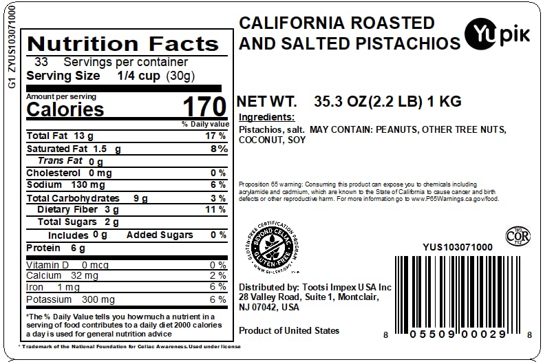 California-origin Yupik pistachios in shell close-up