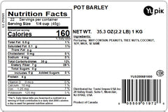 Yupik Pot Barley raw grains close-up, ideal for hearty soups and stews.