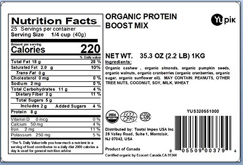 Yupik Protein Boost Trail Mix with almonds for energy-dense snacks during workouts