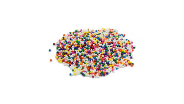 Yupik Rainbow Nonpareils in a resealable jar preserve freshness
