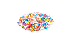 Yupik Rainbow Sprinkles brighten cookies with colorful sweet touch.