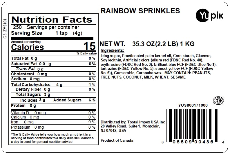 Yupik Rainbow Sprinkles on ice cream creates a festive dessert.