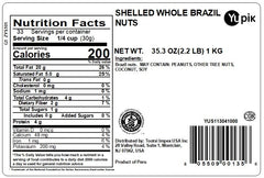 Yupik Raw Brazil Nuts close-up with skins on, rich in natural fiber.