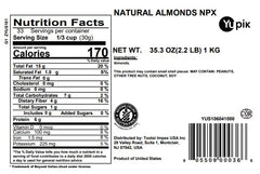 Yupik California almonds, whole unsalted in a bowl for a clean, oil-free snack
