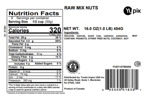 Yupik Raw Mix Nuts cashews, creamy texture and subtle sweetness.