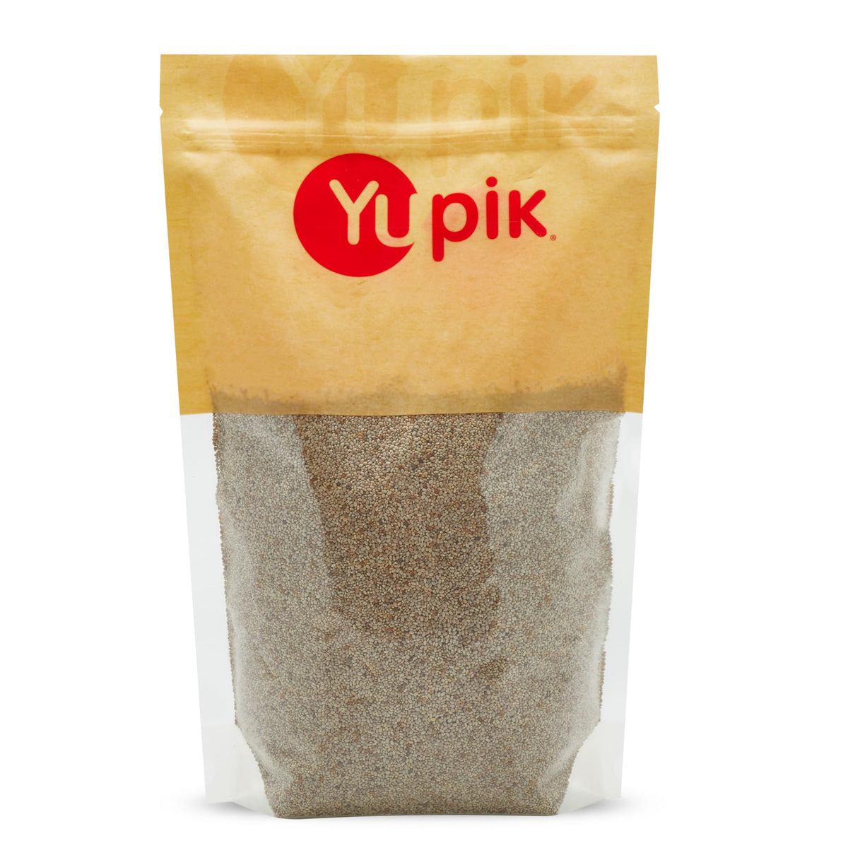 Yupik Raw White Chia Seeds packaging for pantry staple and gluten-free use, great in breakfasts.
