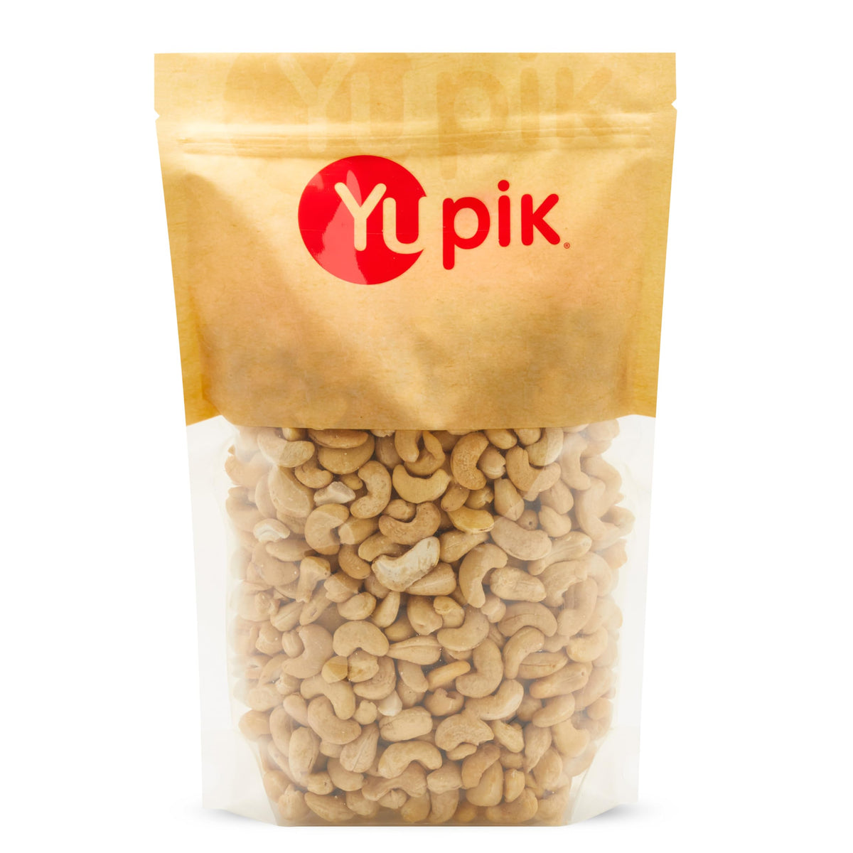 Yupik roasted unsalted cashews in a 2-2 lb pack shot, ideal for snacking