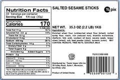 Yupik salted sesame sticks crispy texture close-up highlights crunchy sesame goodness