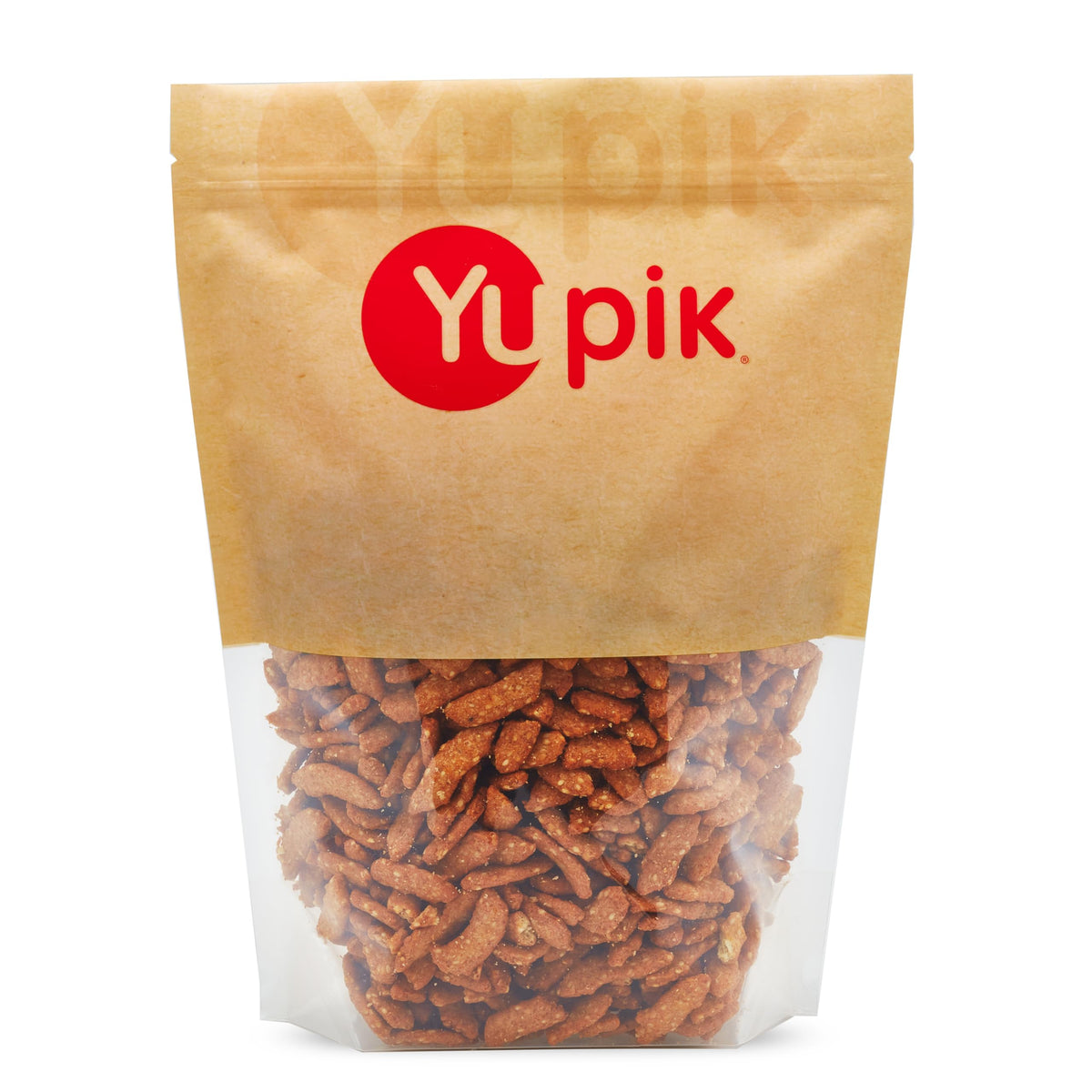 Yupik salted sesame sticks packaging demonstrates convenient resealable bag for freshness