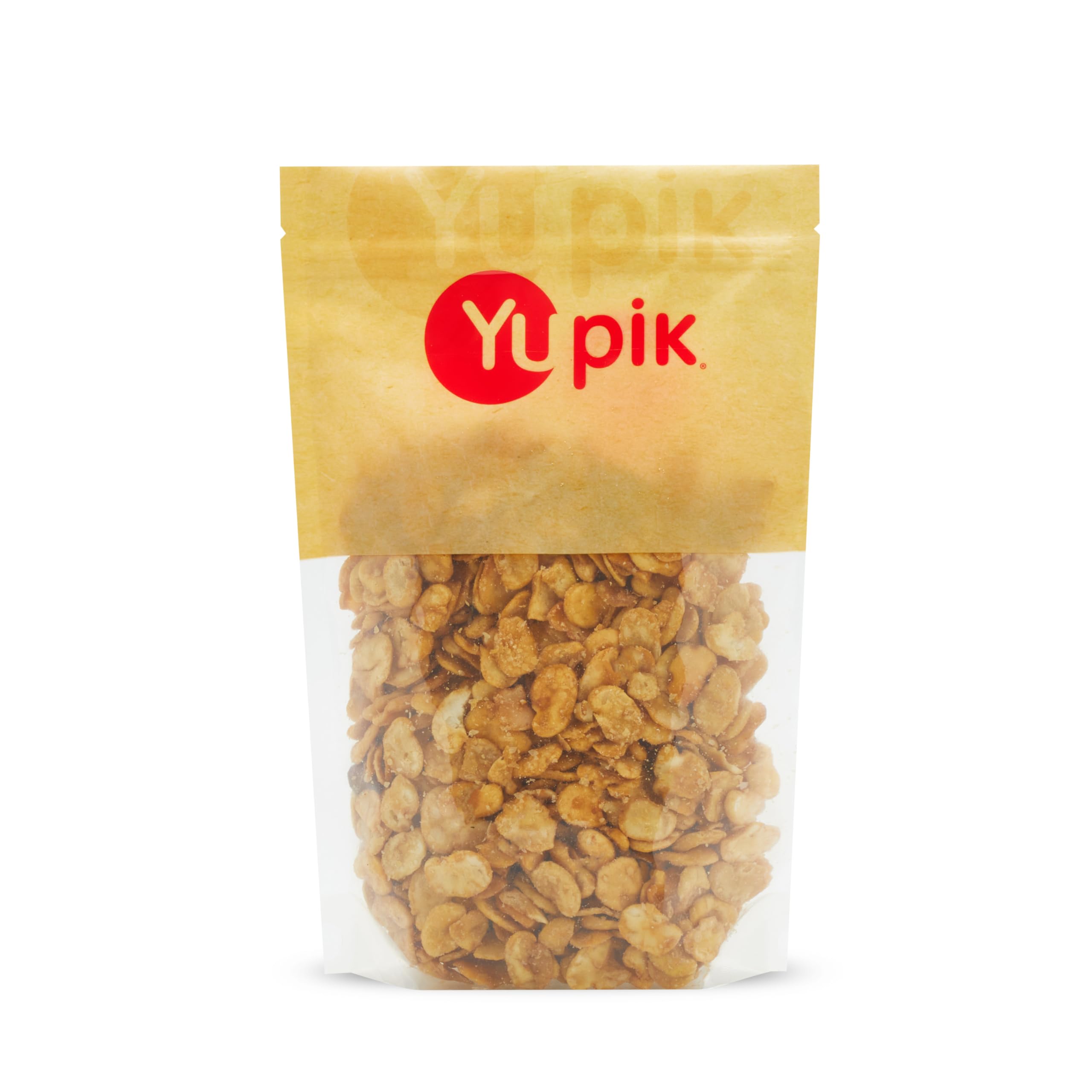 Yupik Salted Valencian broad beans pack shot, convenient protein snack.