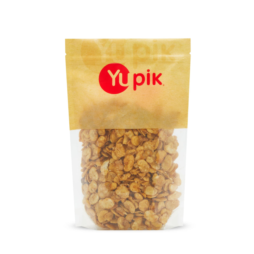 Yupik Salted Valencian broad beans pack shot, convenient protein snack.