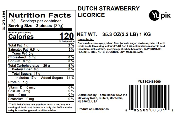 Yupik Strawberry Licorice Laces long strands invite casual snacking.