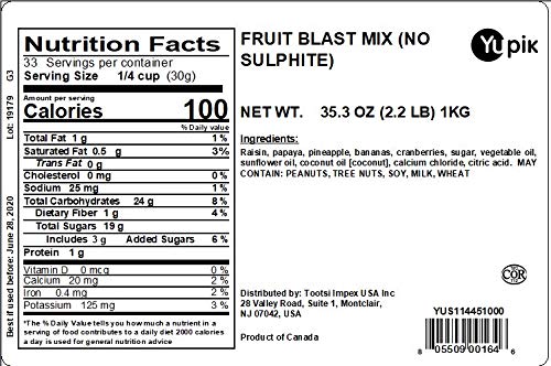 Yupik Trail Mix papaya-pineapple cubes with tropical sweetness for breakfast toppings