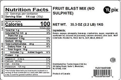 Yupik Trail Mix papaya-pineapple cubes with tropical sweetness for breakfast toppings