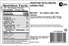 Yupik Unsalted Roasted Soya Beans crunch-closeup highlighting the nutty texture