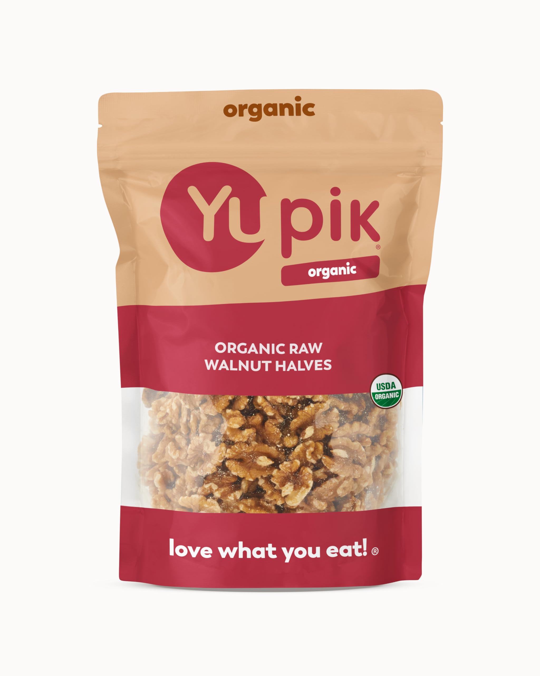 Yupik Organic Walnuts Halves, raw 2.2 lb bag, ideal for snacking or baking.