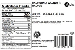 Yupik unsalted, unroasted walnuts in a bag for bakers and snackers.