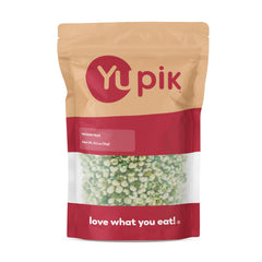 Yupik Wasabi Green Peas packaging showcases spicy, crunchy snack appeal.