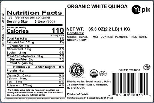 Yupik white quinoa cooked fluffy bowl, versatile meal base