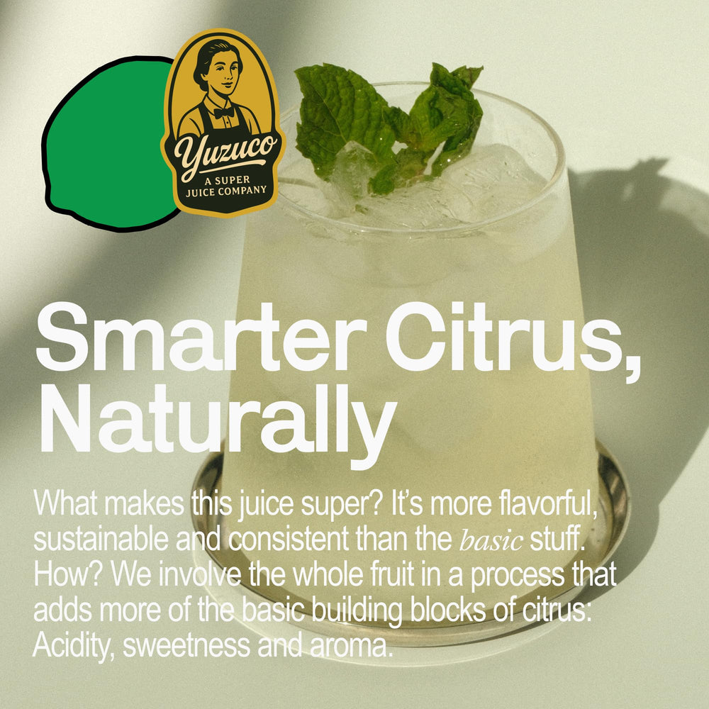 YUZUCO Lime Super Juice citrus oils close-up showcasing aroma.