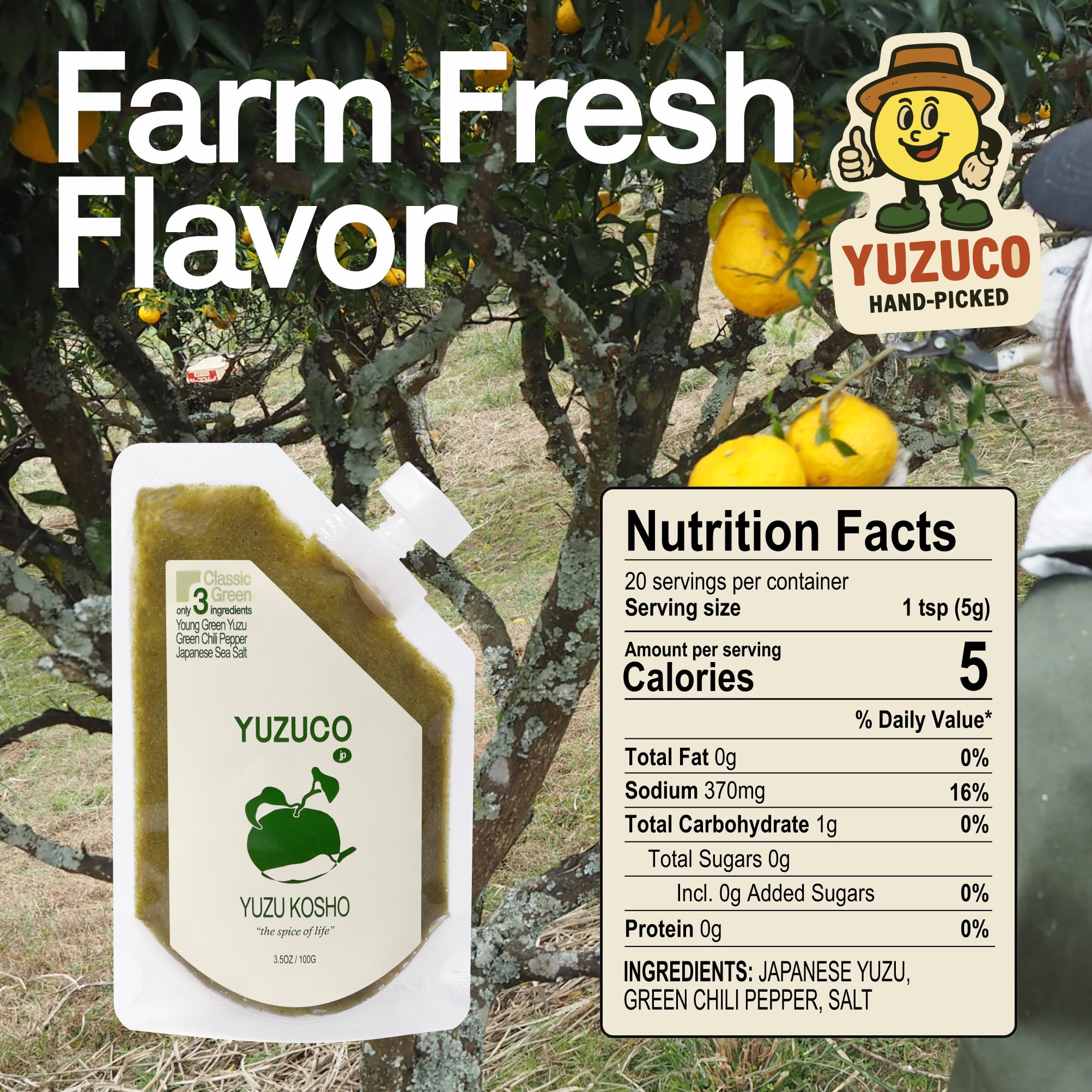 YUZUCO yuzu kosho pouch demonstrates convenient portioning for clean cooking.