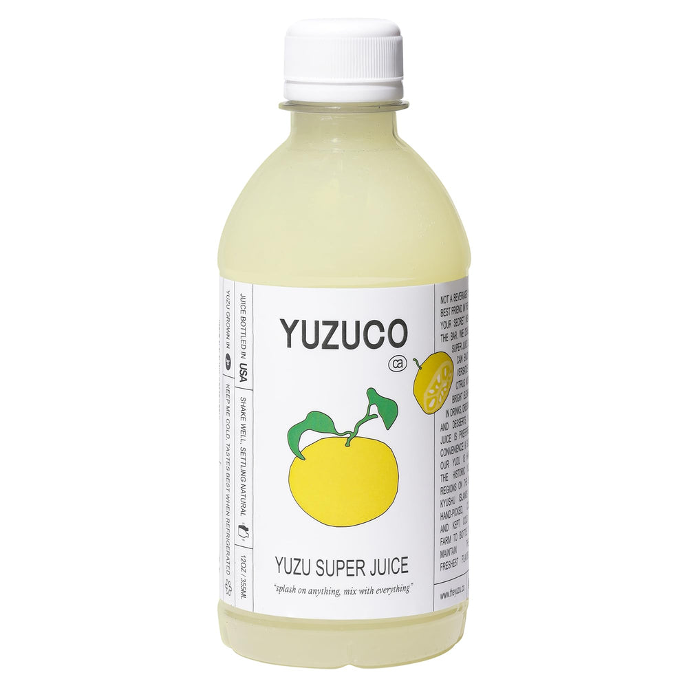 YUZUCO Yuzu Super Juice bottle highlighting bright citrus for cocktails