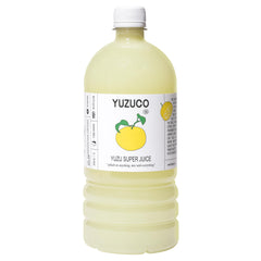 YUZUCO Yuzu Super Juice bottle on a counter, ready for cocktails and dressings