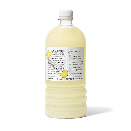 Close-up of YUZUCO Yuzu Super Juice label showcasing premium citrus notes