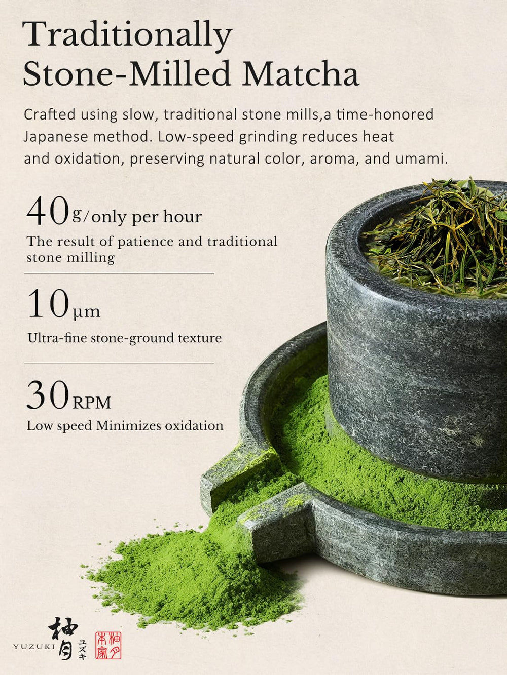 Whisk into a creamy latte with YUZUKI ceremonial matcha
