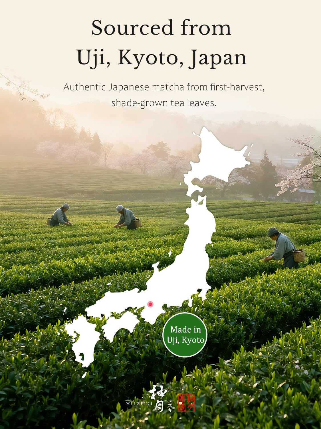 YUZUKI stone-milled matcha for silky, creamy texture.