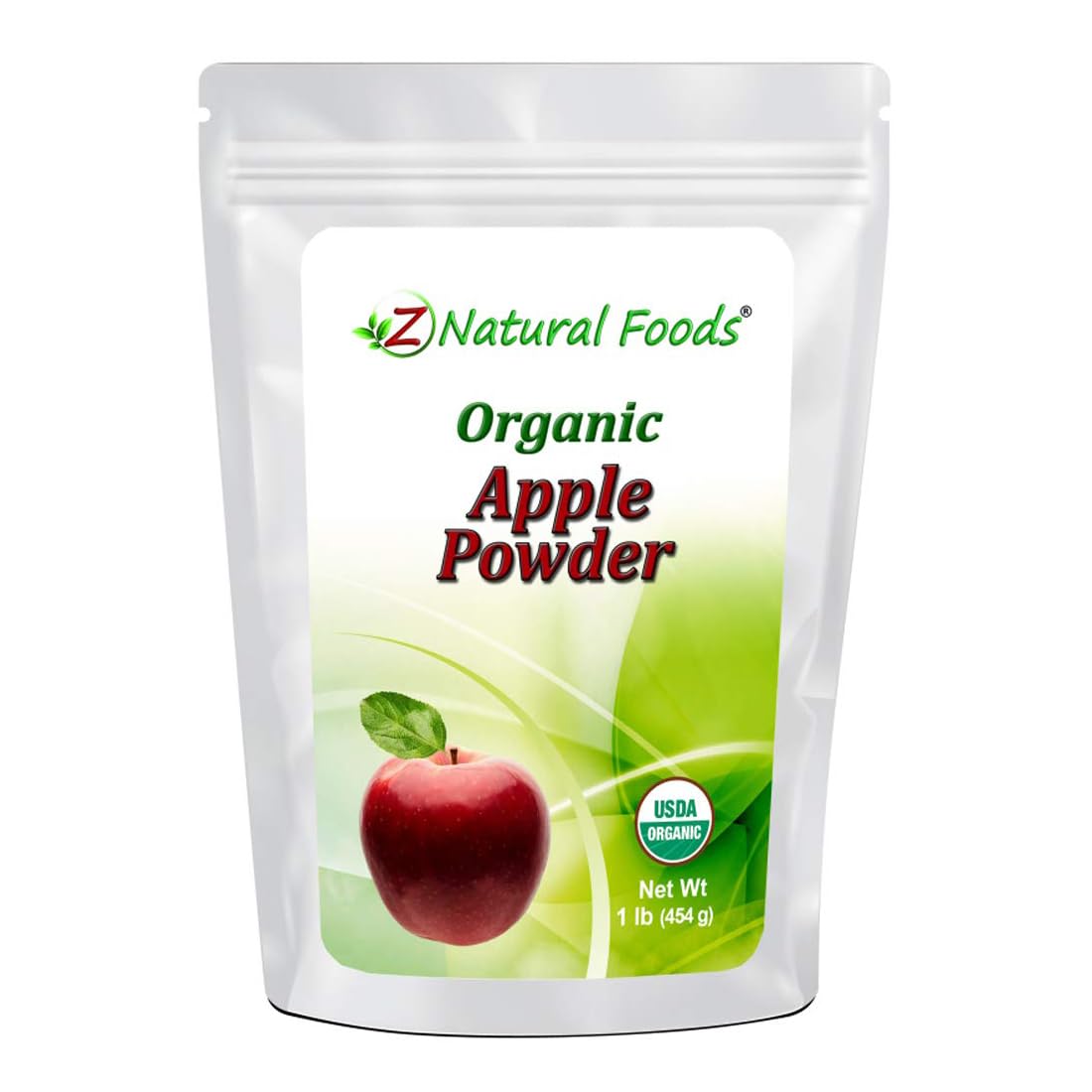 Z Natural Foods Organic Apple Powder jar front view, great for smoothies