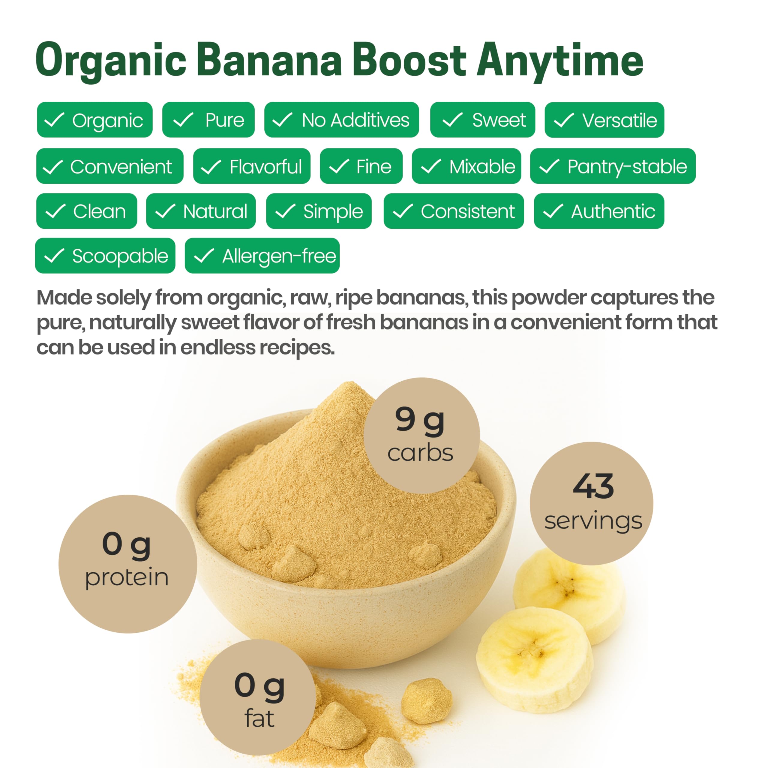 Z Natural Foods Banana Powder with baking mix for cake recipes.
