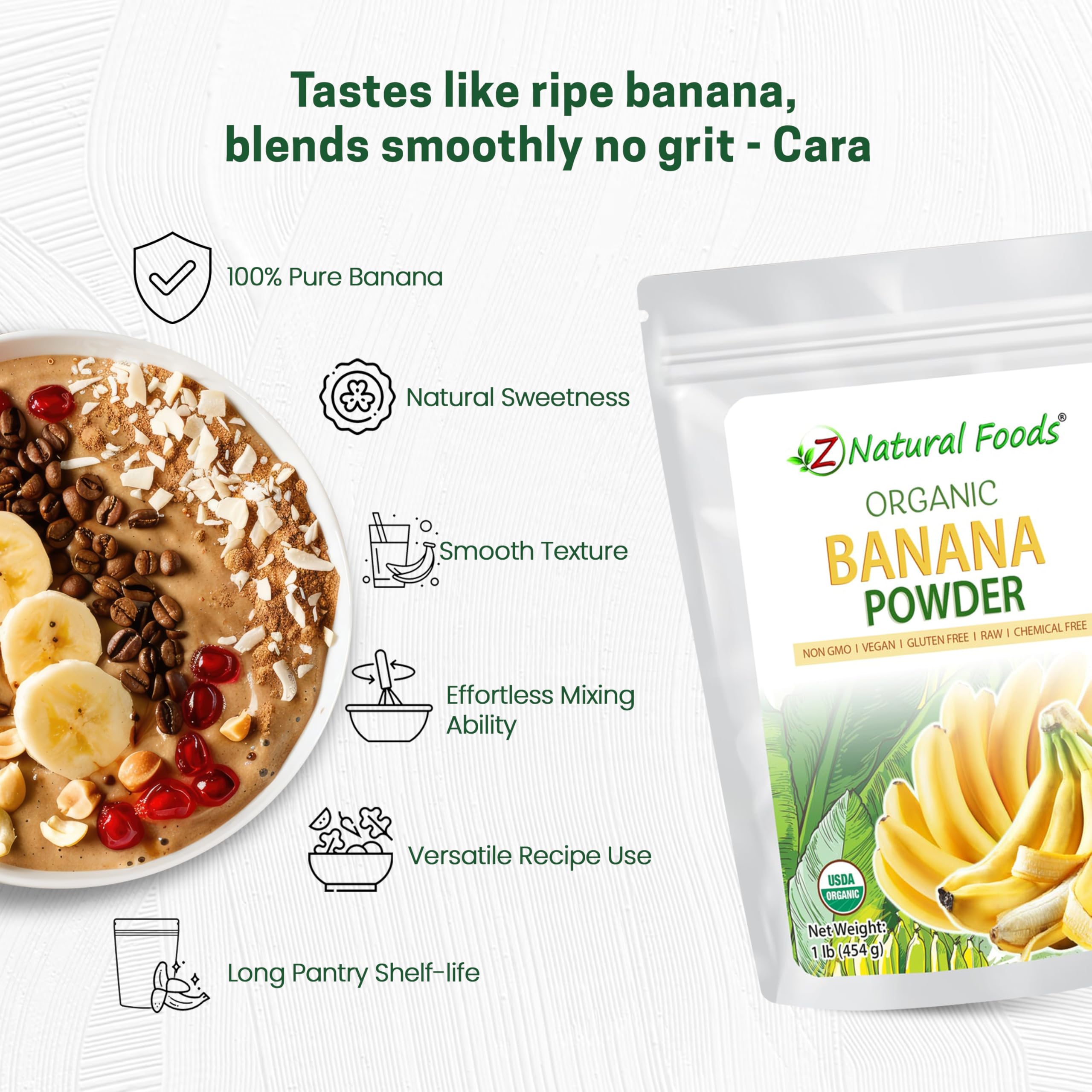 Z Natural Foods Banana Powder added to yogurt for flavor and fiber.