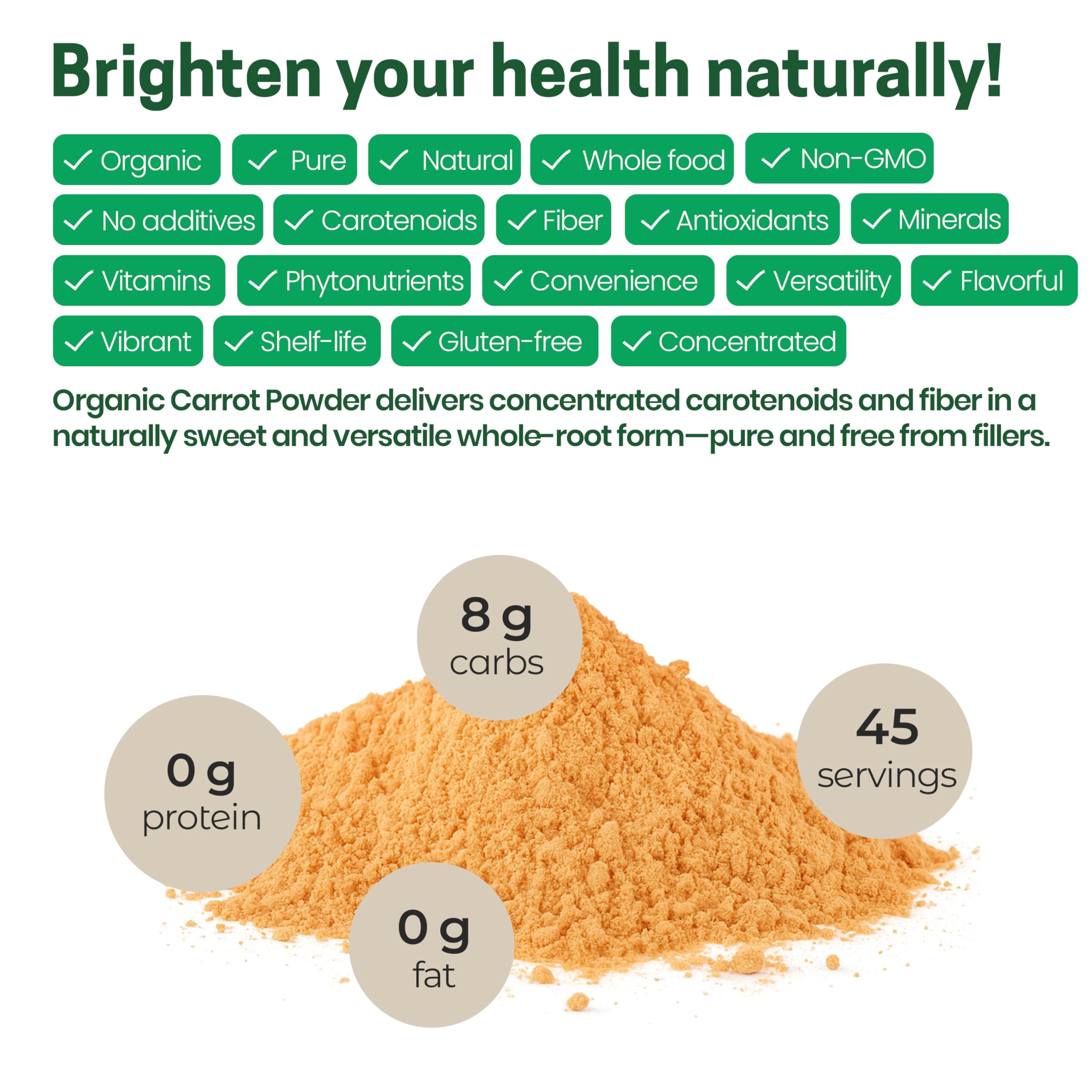 Z Natural Foods carrot powder in baking use highlighting easy incorporation into muffins.