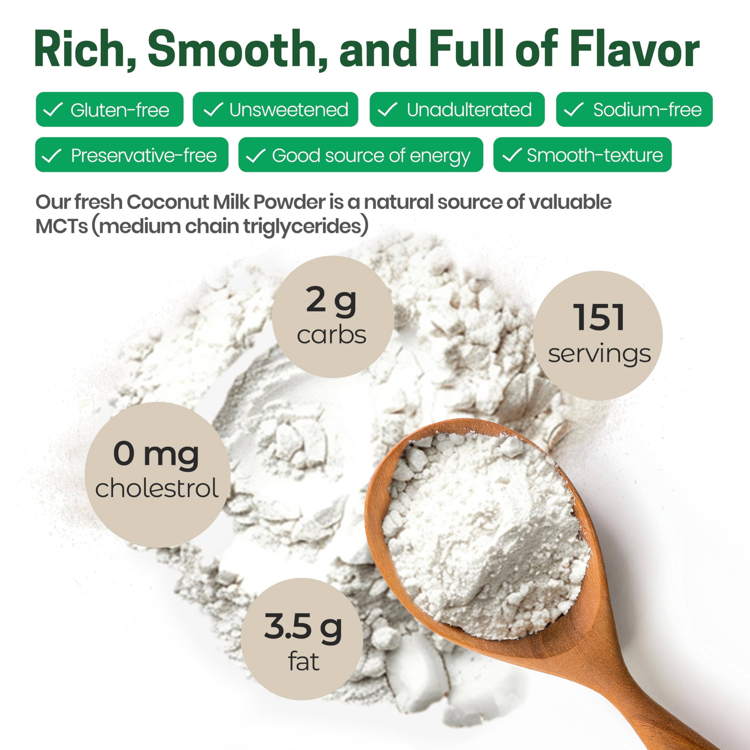 Coffee cup beside coconut milk powder illustrating keto-friendly creamer option