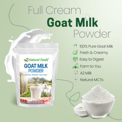 Powder whisked with water to form creamy goat milk