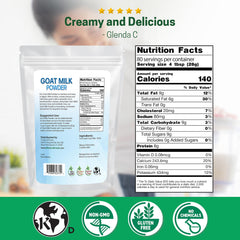 Scoop of Z Natural Foods goat milk powder for quick use