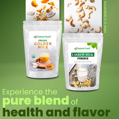 Z Natural Foods Organic Golden Milk Powder latte cup highlights creamy texture