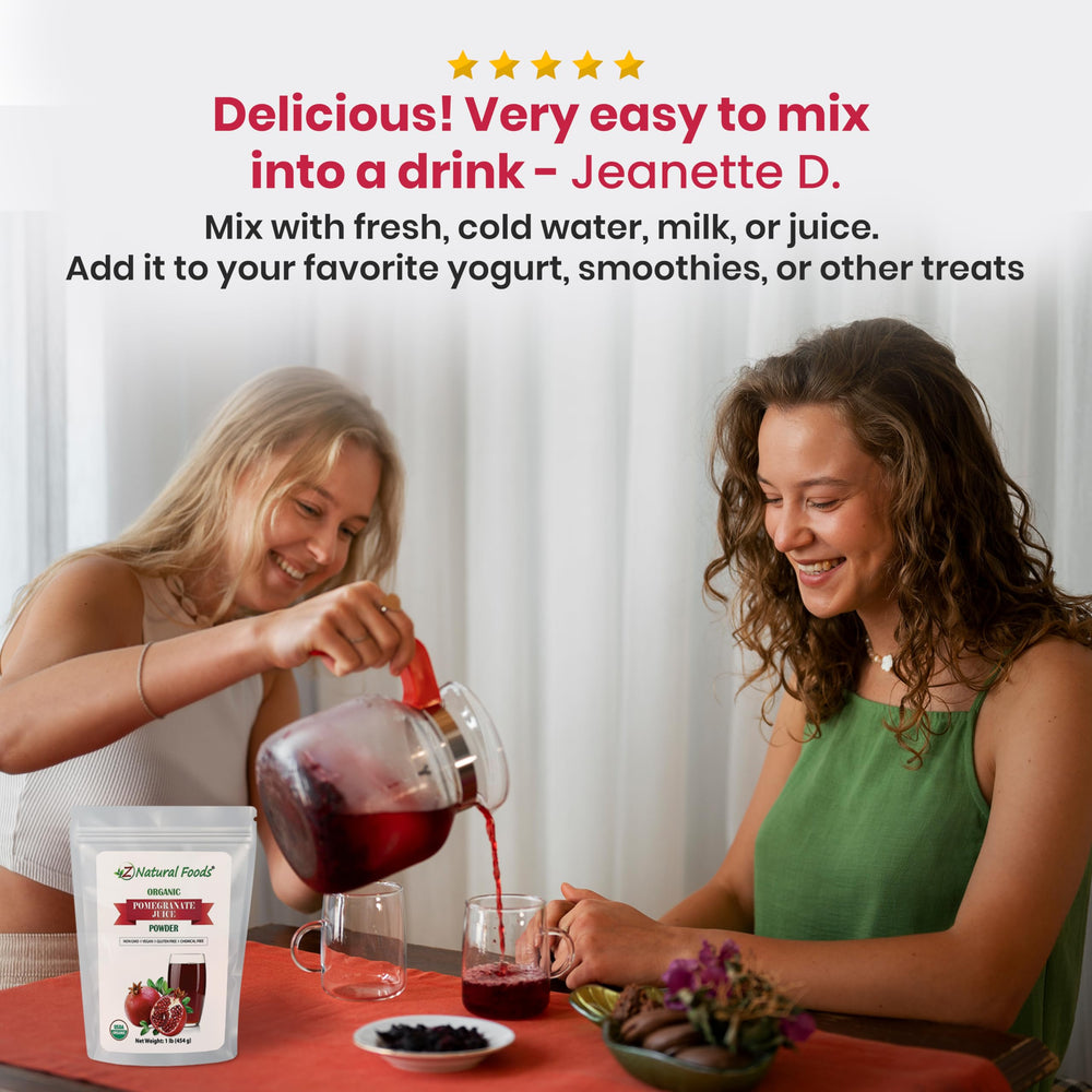 Z Natural Foods Pomegranate Powder as an ingredient for home cooking and baking