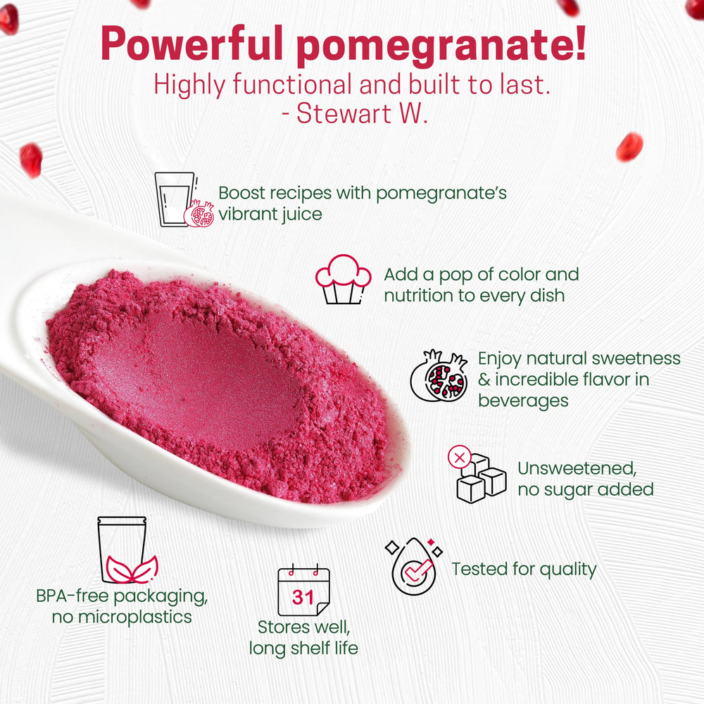Z Natural Foods Pomegranate Powder in a smoothie bowl for vibrant flavor