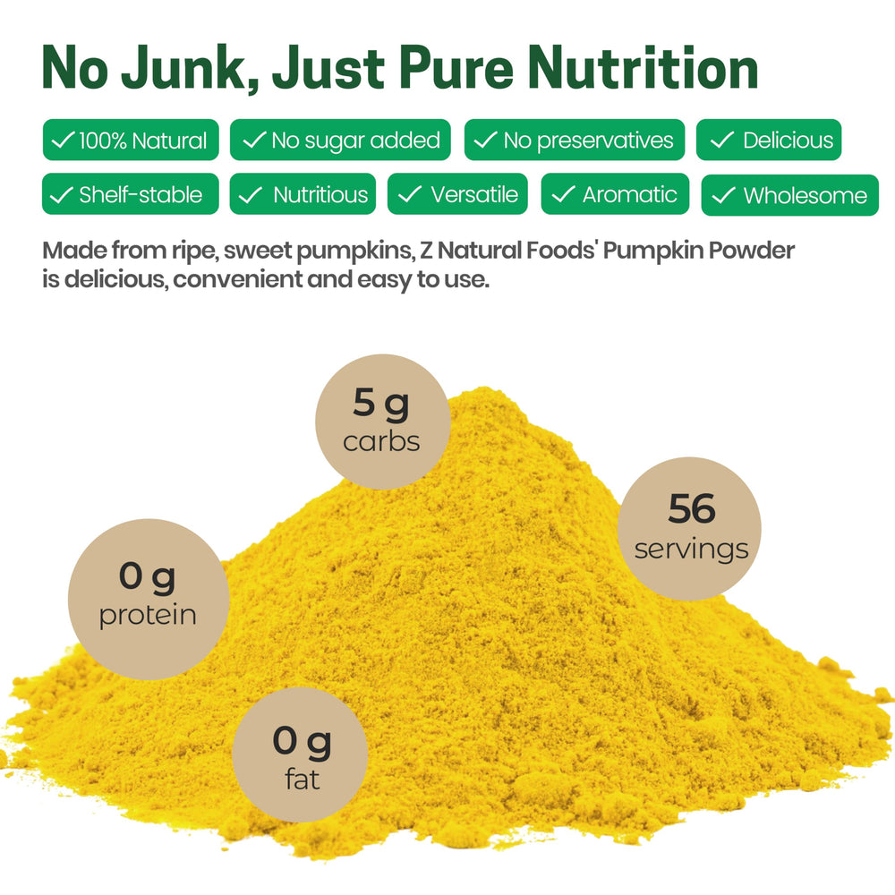 Z Natural Foods pumpkin powder in latte illustrates a flavorful, dairy-free option.