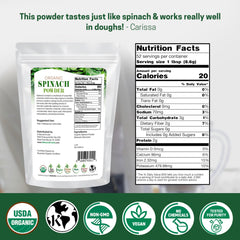 Z Natural Foods Spinach Powder smoothie prep demonstrates easy mix for an energy boost.